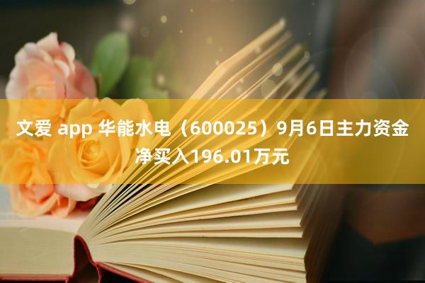 文爱 app 华能水电（600025）9月6日主力资金净买入196.01万元