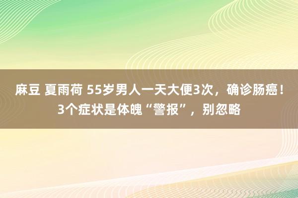 麻豆 夏雨荷 55岁男人一天大便3次，确诊肠癌！3个症状是体魄“警报”，别忽略