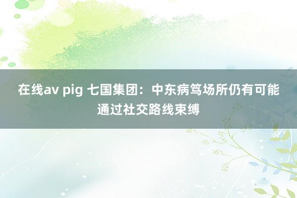 在线av pig 七国集团：中东病笃场所仍有可能通过社交路线束缚