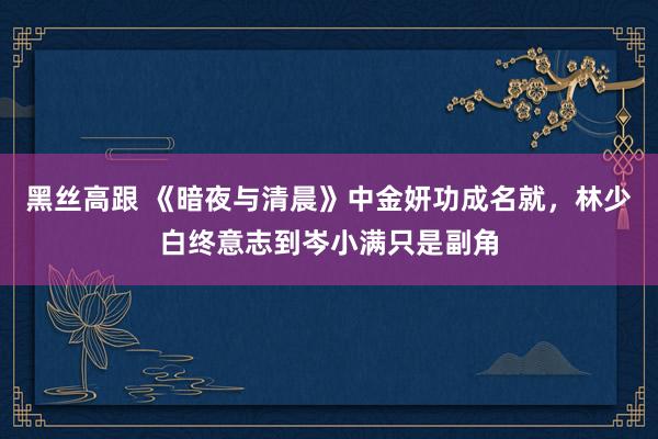 黑丝高跟 《暗夜与清晨》中金妍功成名就，林少白终意志到岑小满只是副角