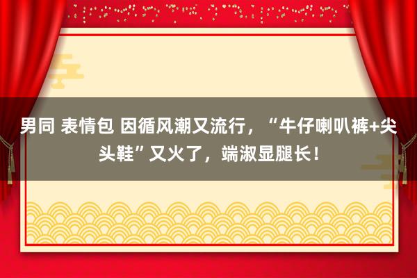 男同 表情包 因循风潮又流行，“牛仔喇叭裤+尖头鞋”又火了，端淑显腿长！