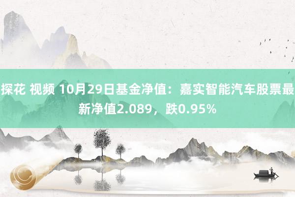 探花 视频 10月29日基金净值：嘉实智能汽车股票最新净值2.089，跌0.95%