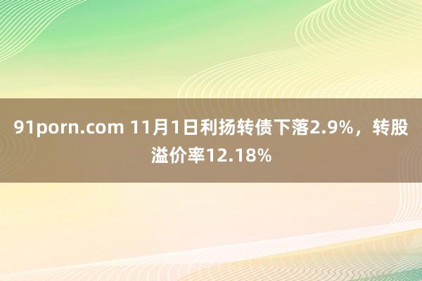 91porn.com 11月1日利扬转债下落2.9%，转股溢价率12.18%