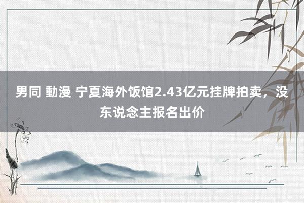 男同 動漫 宁夏海外饭馆2.43亿元挂牌拍卖，没东说念主报名出价