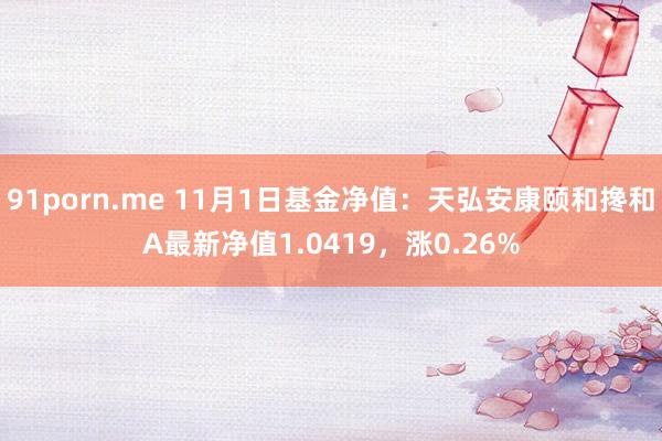 91porn.me 11月1日基金净值：天弘安康颐和搀和A最新净值1.0419，涨0.26%