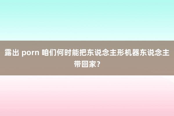 露出 porn 咱们何时能把东说念主形机器东说念主带回家？