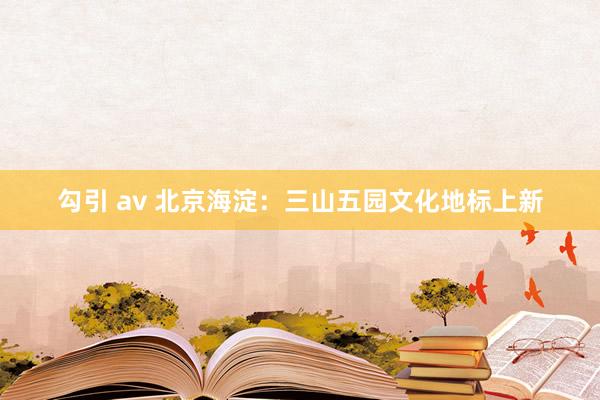 勾引 av 北京海淀：三山五园文化地标上新