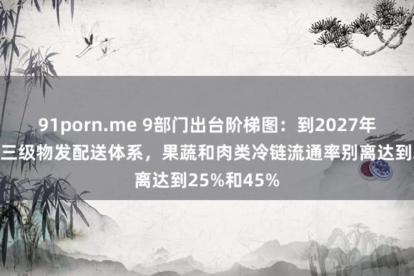 91porn.me 9部门出台阶梯图：到2027年完善县乡村三级物发配送体系，果蔬和肉类冷链流通率别离达到25%和45%