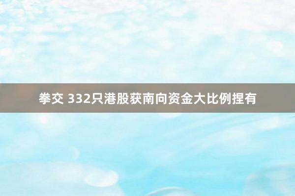 拳交 332只港股获南向资金大比例捏有