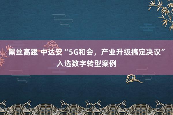 黑丝高跟 中达安“5G和会，产业升级搞定决议”入选数字转型案例