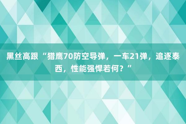 黑丝高跟 “猎鹰70防空导弹，一车21弹，追逐泰西，性能强悍若何？”