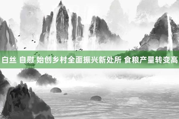 白丝 自慰 始创乡村全面振兴新处所 食粮产量转变高