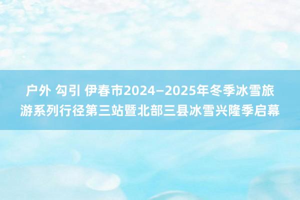 户外 勾引 伊春市2024—2025年冬季冰雪旅游系列行径第三站暨北部三县冰雪兴隆季启幕