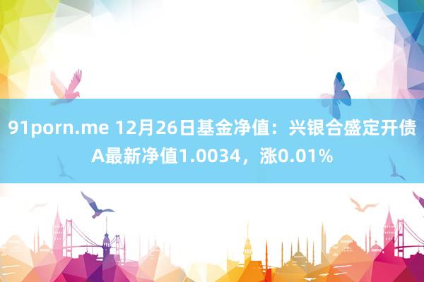 91porn.me 12月26日基金净值：兴银合盛定开债A最新净值1.0034，涨0.01%