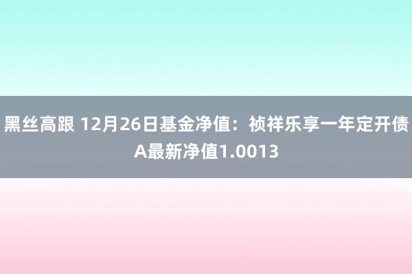 黑丝高跟 12月26日基金净值：祯祥乐享一年定开债A最新净值1.0013