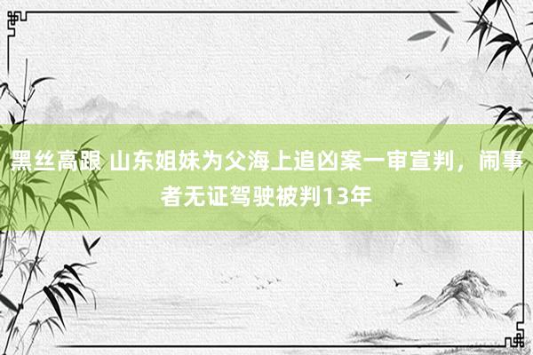 黑丝高跟 山东姐妹为父海上追凶案一审宣判，闹事者无证驾驶被判13年