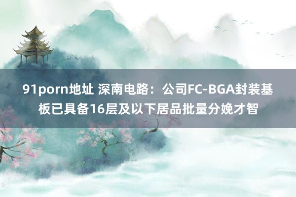 91porn地址 深南电路：公司FC-BGA封装基板已具备16层及以下居品批量分娩才智