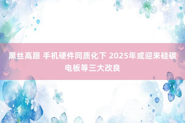 黑丝高跟 手机硬件同质化下 2025年或迎来硅碳电板等三大改良