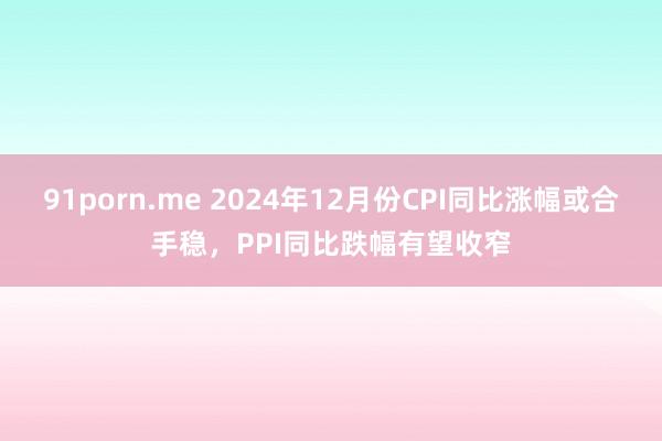 91porn.me 2024年12月份CPI同比涨幅或合手稳，PPI同比跌幅有望收窄