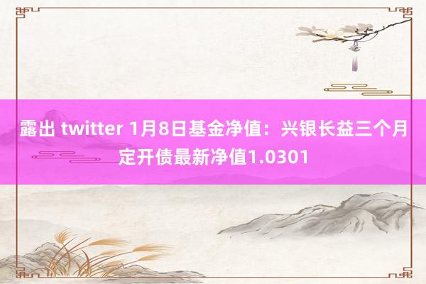 露出 twitter 1月8日基金净值：兴银长益三个月定开债最新净值1.0301