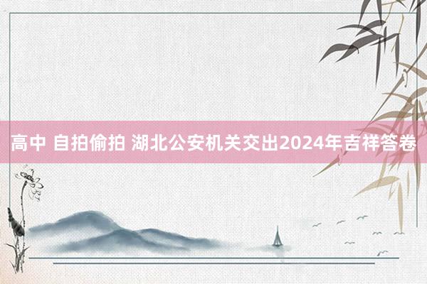 高中 自拍偷拍 湖北公安机关交出2024年吉祥答卷