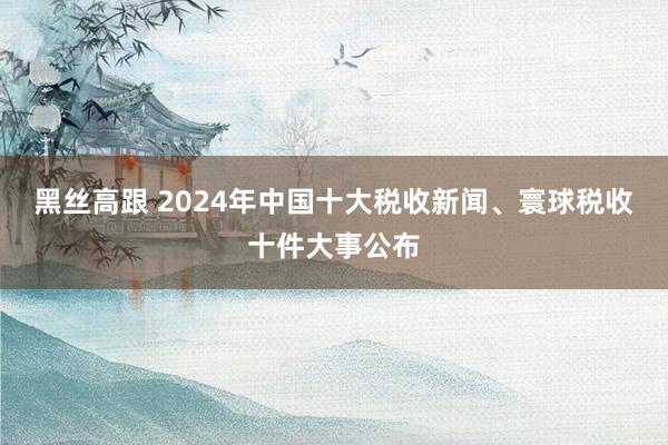 黑丝高跟 2024年中国十大税收新闻、寰球税收十件大事公布