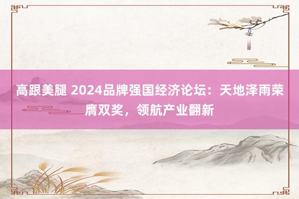 高跟美腿 2024品牌强国经济论坛：天地泽雨荣膺双奖，领航产业翻新