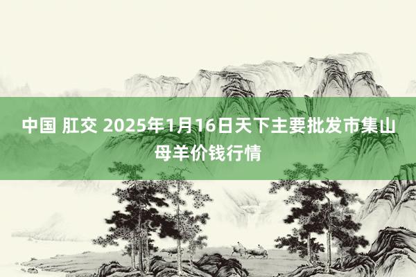 中国 肛交 2025年1月16日天下主要批发市集山母羊价钱行情